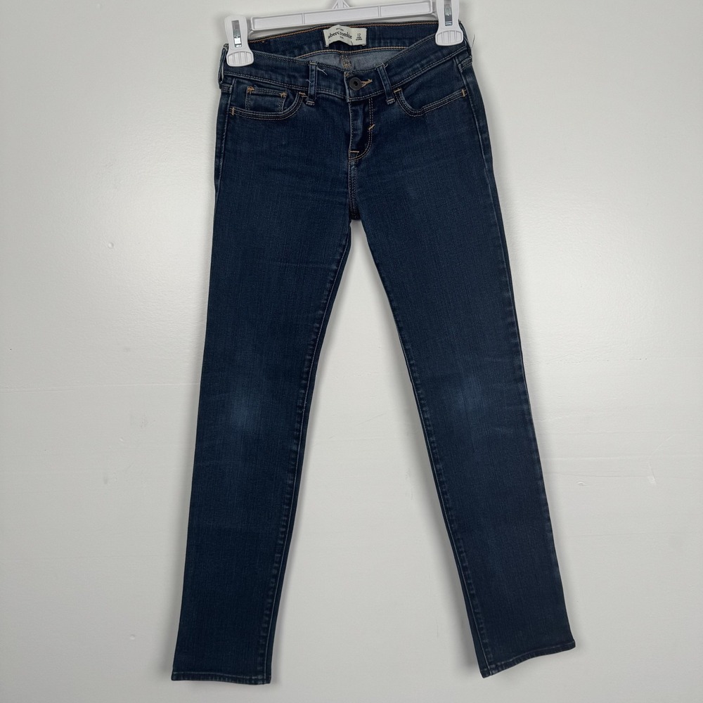 Abercrombie Kids Jeans Girls Size 12 (24x25) Blue Skinny Stretch Denim Classic